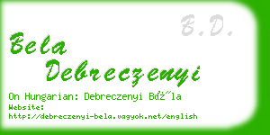 bela debreczenyi business card